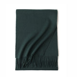 Load image into Gallery viewer, Green Cashmere Water Ripple Fringe Scarf