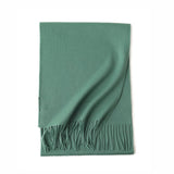 Cargar imagen en el visor de la galería, Bufanda con flecos ondulados de agua de cachemira verde