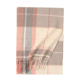 Load image into Gallery viewer, Pink Cashmere Plaid Fringe Scarf