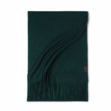 Cargar imagen en el visor de la galería, Bufanda con flecos ondulados de agua de cachemira verde
