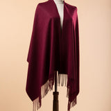 Load image into Gallery viewer, Men&#39;s  Wine Red Cashmere Blanket Scarf