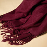 Load image into Gallery viewer, Men&#39;s  Wine Red Cashmere Blanket Scarf