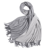 Load image into Gallery viewer, Double-Faced Light Grey Cashmere Wrap Blanket Scarf